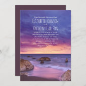 Invitation Beach Ocean Destination Sunset Mariage nautique (Devant / Derrière)