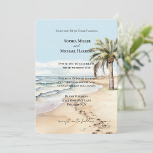Invitation Beach Ocean Palm Tree Mariage