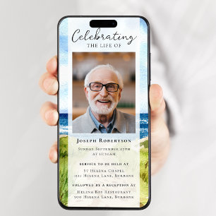 Invitation Beach Ocean Photo Funérailles Digital Evite