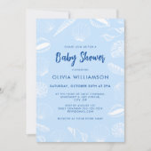 Invitation Beach Ocean Sea Shells Boy Baby shower (Devant)