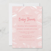 Invitation Beach Ocean Sea Shells Girls Baby shower (Devant)