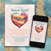 Invitation Beach Ocean Sunset Anniversaire tropical