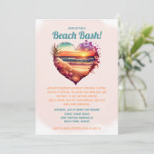 Invitation Beach Ocean Sunset Anniversaire tropical (Debout devant)