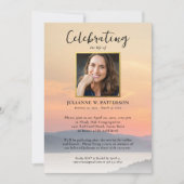 Invitation Beach Ocean Sunset Célébration de la vie Photo (Devant)