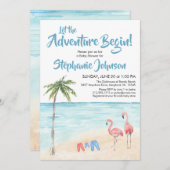 Invitation Beach Ocean Surf Adventure Baby shower Gary (Devant / Derrière)