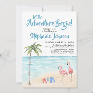 Invitation Beach Ocean Surf Adventure Baby shower Gary