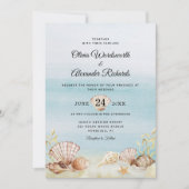 Invitation Beach Ocean Tropical Watercolor Mariage (Devant)