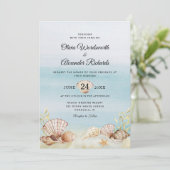 Invitation Beach Ocean Tropical Watercolor Mariage (Debout devant)
