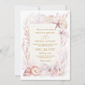 Invitation Beach Ocean Wedding Tropical Chic QR Code Wedding (Devant)