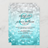 Invitation Beach Ombre Bokeh éclaire un mariage élégant (Devant / Derrière)