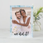 Invitation Beach Palm Feuilles juste marié Photo Tropical (Debout devant)