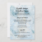 Invitation Beach Palm Feuilles juste marié Photo Tropical (Dos)
