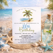 Invitation Beach Palm Tree 100th Birthday
