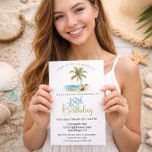 Invitation Beach Palm Tree 18th Birthday