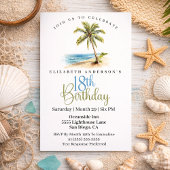 Invitation Beach Palm Tree 18th Birthday