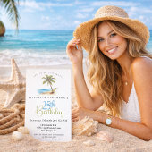 Invitation Beach Palm Tree 25th Birthday