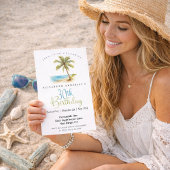 Invitation Beach Palm Tree 30th Birthday