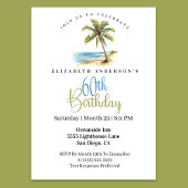 Invitation Beach Palm Tree 60th Birthday