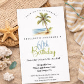 Invitation Beach Palm Tree 60th Birthday