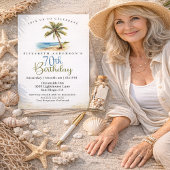 Invitation Beach Palm Tree 70th Birthday