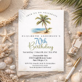 Invitation Beach Palm Tree 70th Birthday