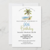 Invitation Beach Palm Tree 99th Birthday (Devant)