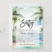 Invitation beach palmiers 60e anniversaire (Devant)