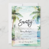 Invitation beach palmiers 70e anniversaire (Devant)