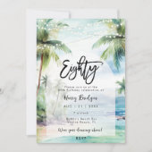 Invitation beach palmiers fête du 80e anniversaire (Devant)