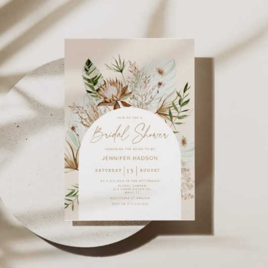 Invitation Beach pampas gazon douche nuptiale