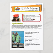 Invitation ‘Beach Parrots’ Painting on a Small-Scale Print  (Dos)