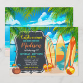 Invitation Beach Party Anniversaire Invitation, Summer Party (Devant / Derrière)