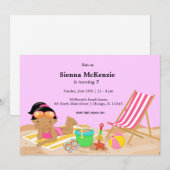 Invitation Beach Party (Fille) (Devant / Derrière)