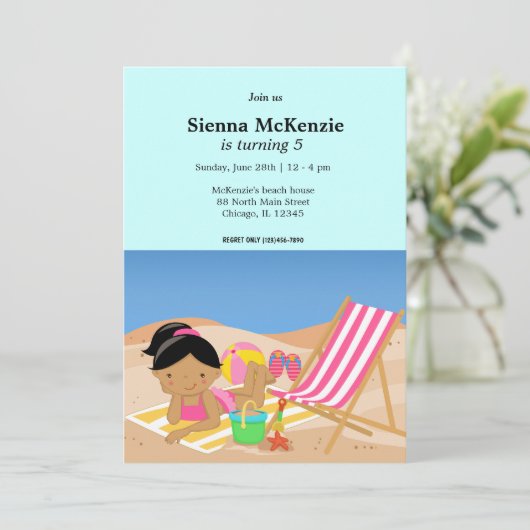 Invitation Beach Party (Fille) (Debout devant)