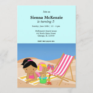 Invitation Beach Party (Fille)