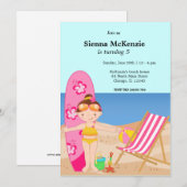 Invitation Beach Party (Fille) (Devant / Derrière)