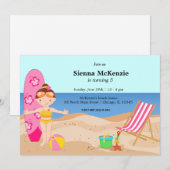 Invitation Beach Party (Fille) (Devant / Derrière)