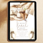Invitation Beach Party Pastel Sand Anniversaire
