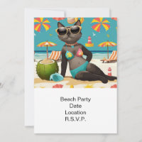 Beach Party Siamese Chat Beach Tropical été