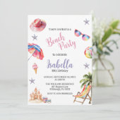 Invitation Beach Party Tropical été (Debout devant)