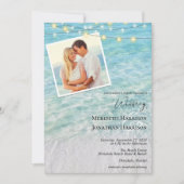 Invitation Beach Photo Seaside String Lights Website (Devant)
