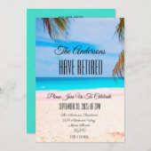 Invitation Beach Retirement Party Couple's Celebration (Devant / Derrière)