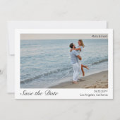 Invitation Beach Romance Bordure photo mariage Enregistrer la (Devant)