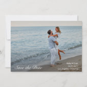 Invitation Beach Romance Photo Wedding Enregistrer la date (Devant)