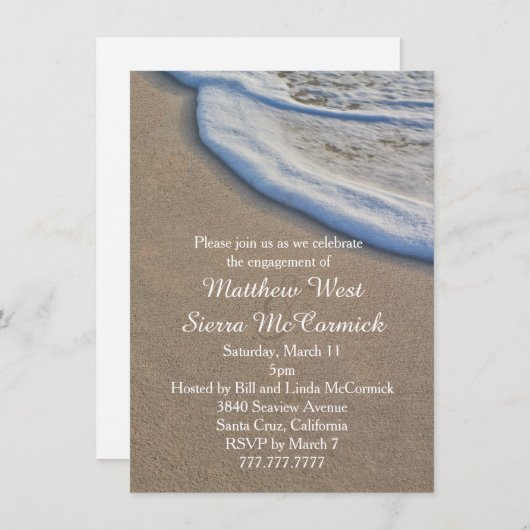 Invitation Beach Sand and and Sea Foy Mariage (Devant / Derrière)