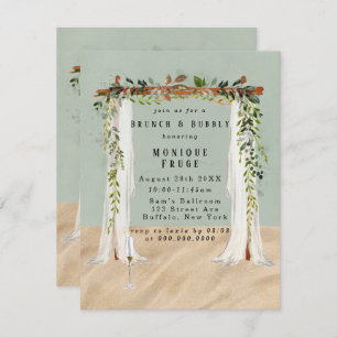 Invitation Beach Sand Canopy Tropical Brunch & Bubbly Invitat
