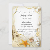 Invitation Beach Sand Castle Mariage (Devant)