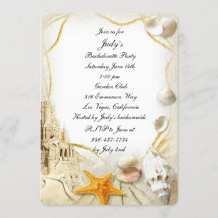 Invitation Beach Sand Castle Mariage Bachelorette Party