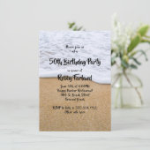 Invitation Beach Sand Custom Age fête d'anniversaire (Debout devant)