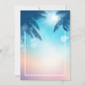 Invitation Beach Sand Hearts Élégant Tropical Moderne Mariage (Dos)